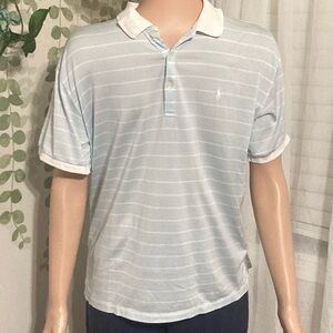 Ralph Lauren Striped Light Blue Polo Golf Shirt